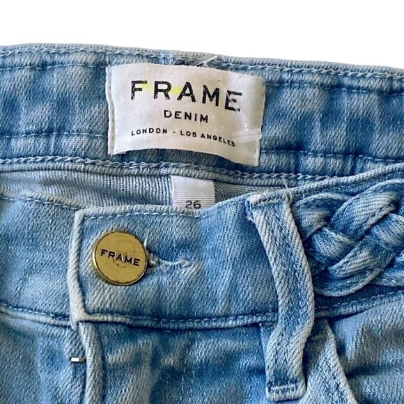 FRAME Le Cutoff Braid Waist Denim Shorts size 26 - Picture 8 of 16